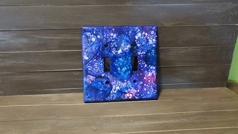 No Break double switch cover(purple/blue)