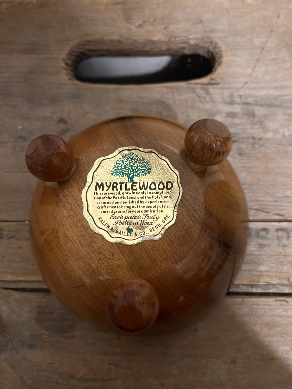 Vtg Ralph Bailey Myrtlewood bowl