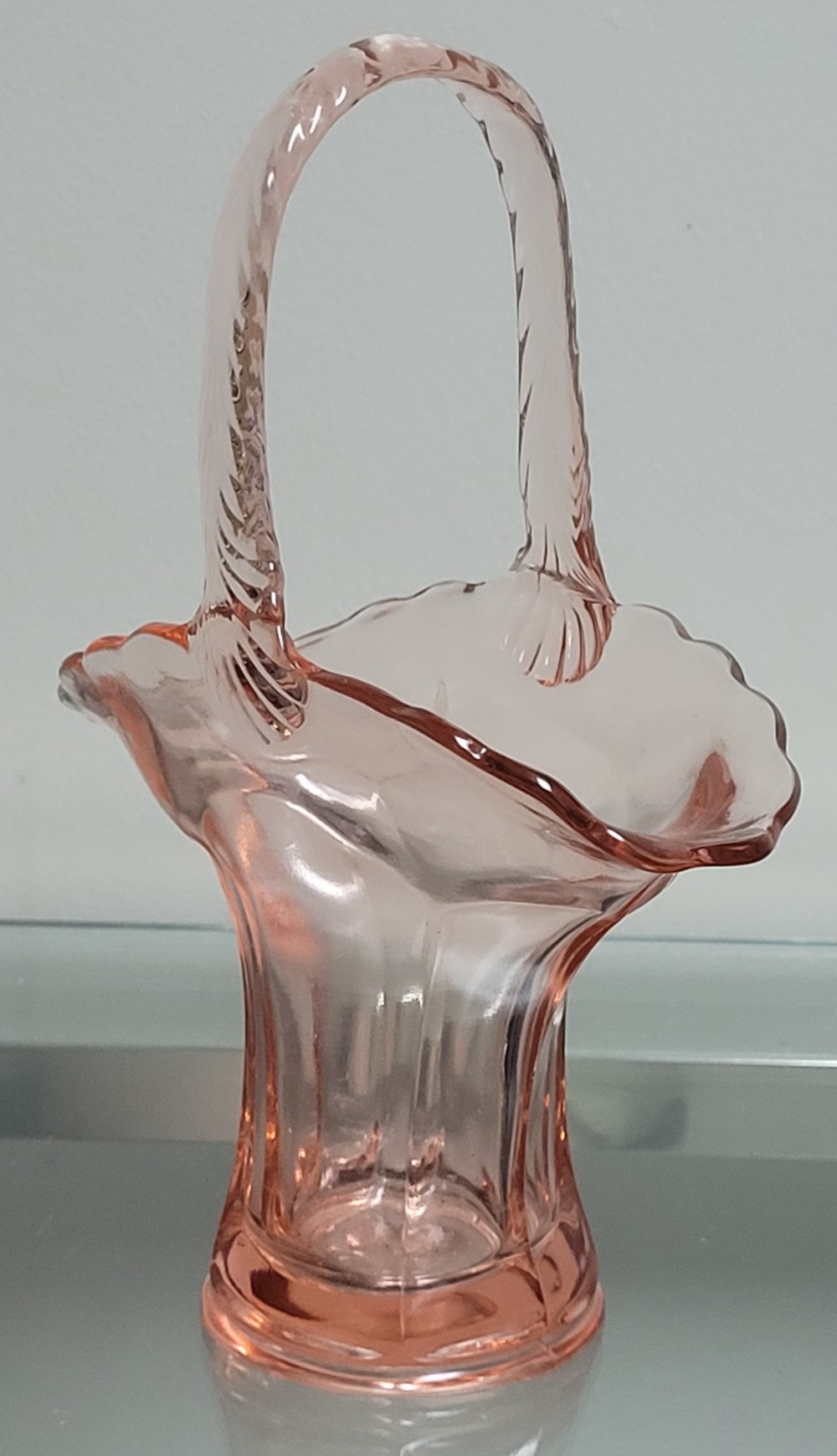 Westmoreland pink glass basket