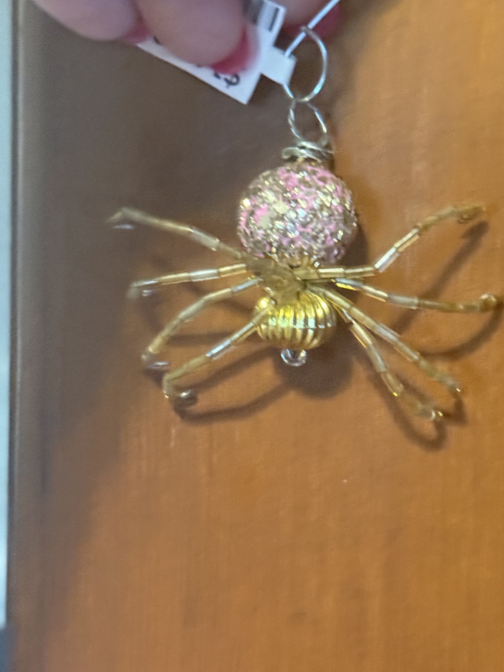 Ornament Spider Gold Pink Silver