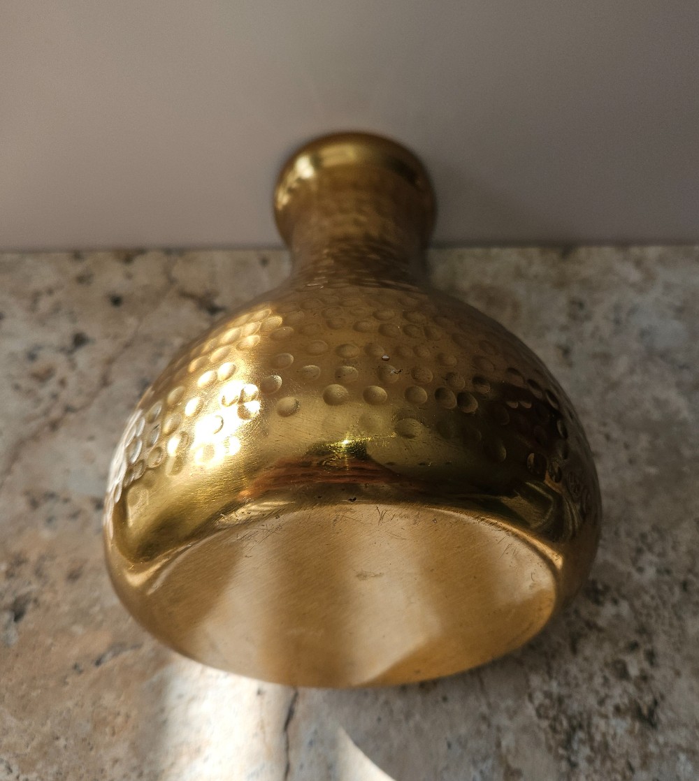 gold hammered vase