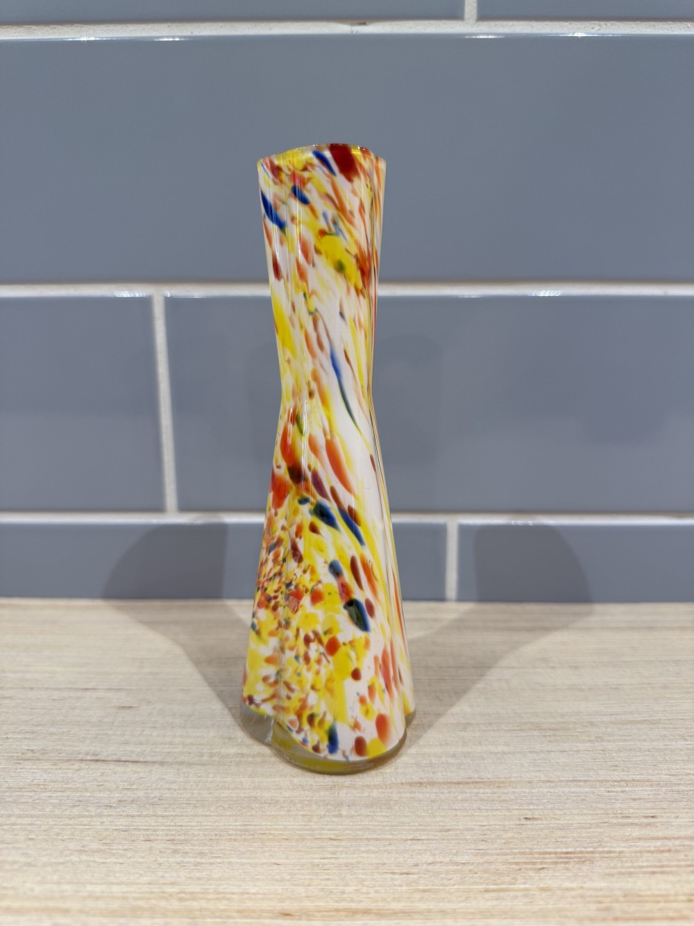Vtg Confetti Art Glass Bud Vase