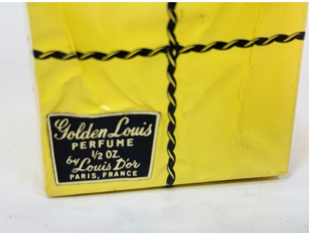 Perfume Louis D'Or Golden Louis 1/2 Oz Sealed Vintage Yellow Gift Box WS-12