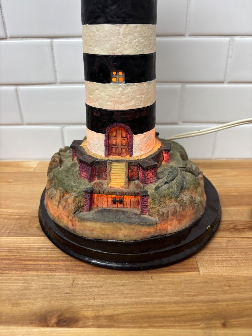 Lighthouse Table Lamp Nautical Coastal Lighted Accent Decor Beach House