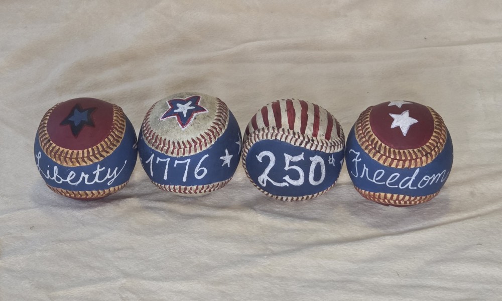 VTG Baseball Handpainted Patriotic