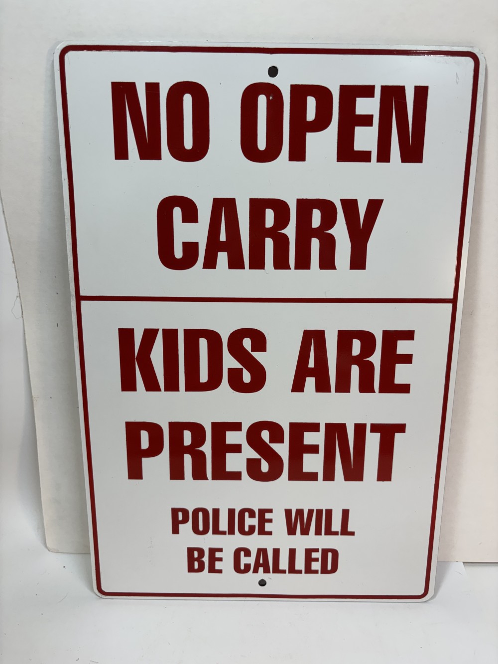 No Open Carry warning sign