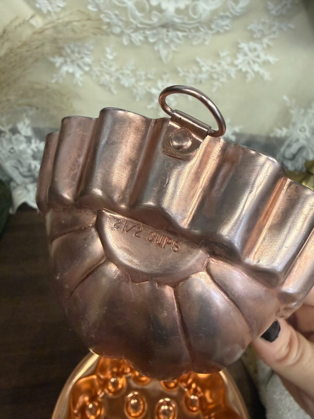 Copper Tone Melon Mold with Hanging Ring