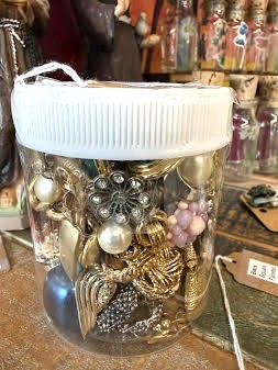 Jar of 55+ Clips Only Earrings Jewlery