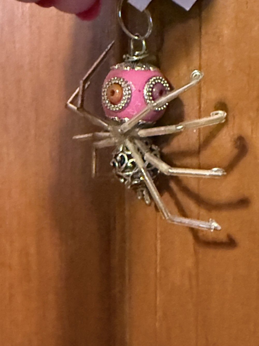 Ornament Spider Bright Pink & Silver