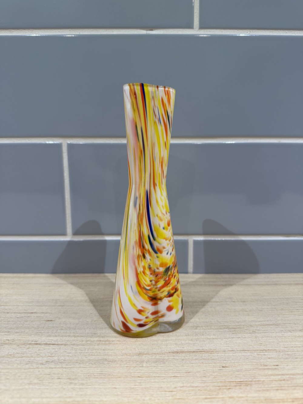 Vtg Confetti Art Glass Bud Vase