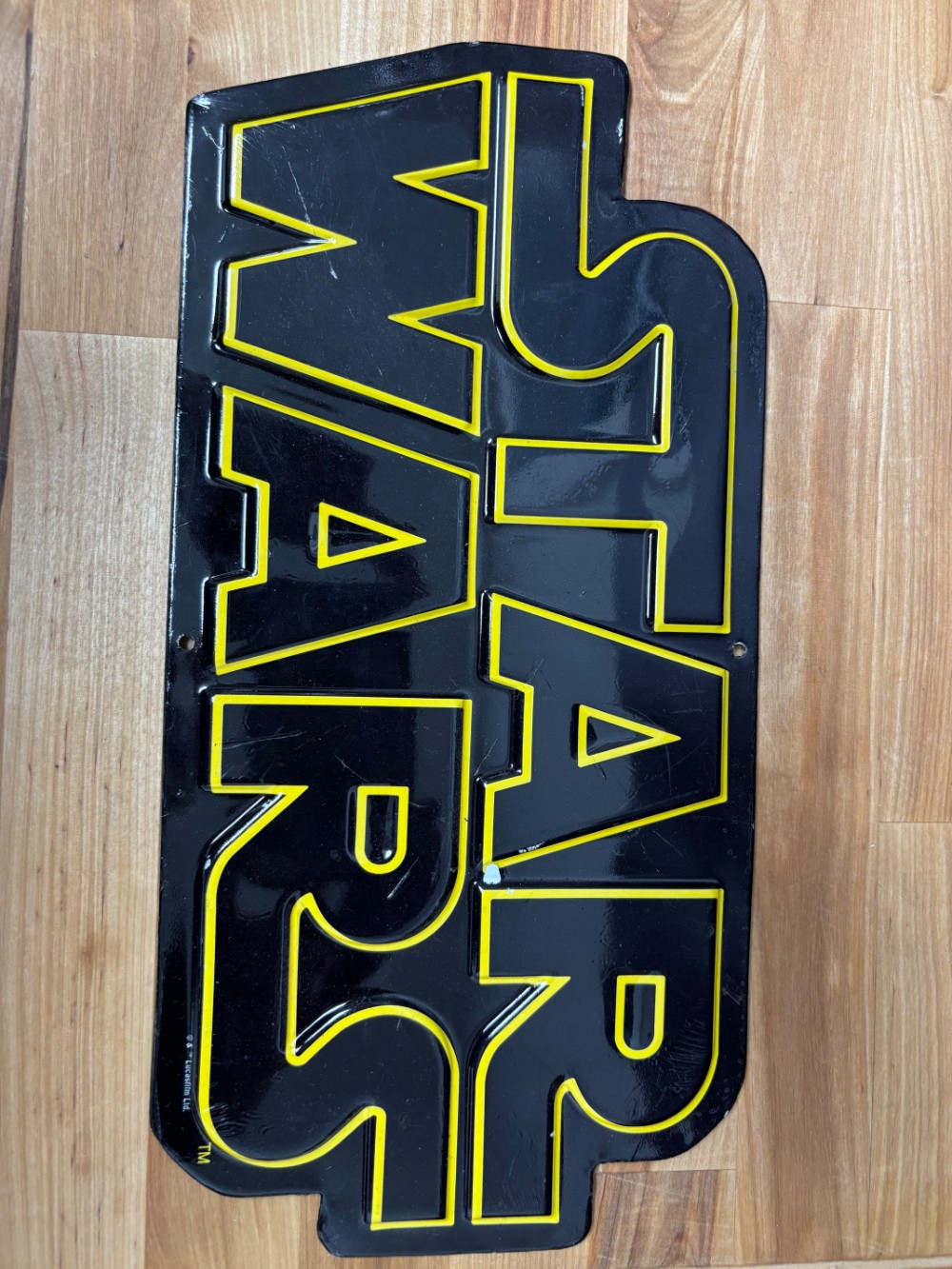 Star Wars Embossed Metal Logo Sign Lucasfilm Black & Yellow