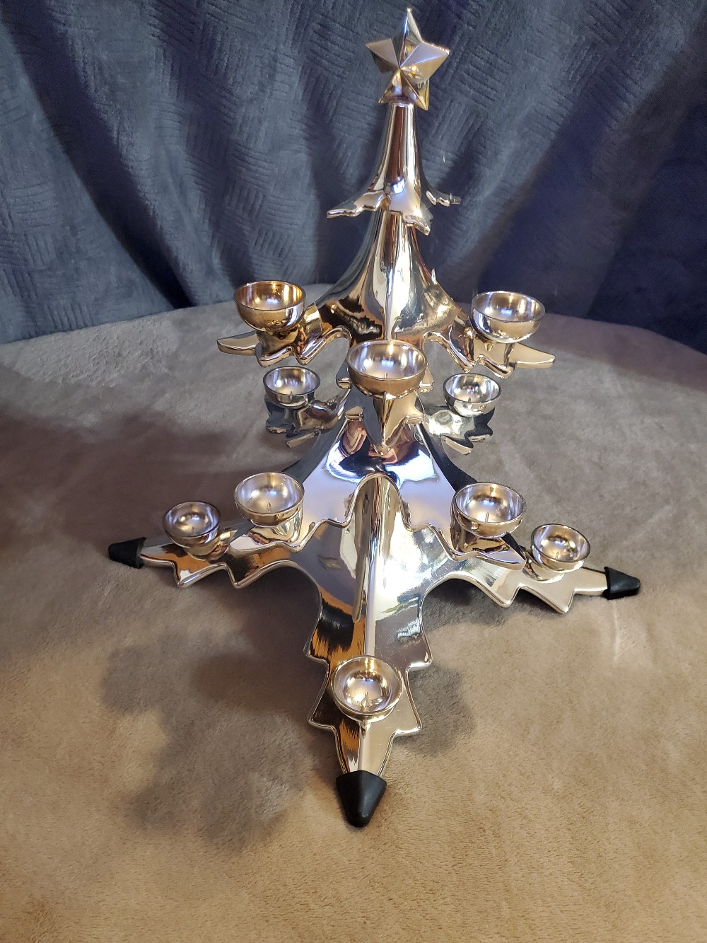 Sam's Cast Metal Christmas Tree Round Candle Holder