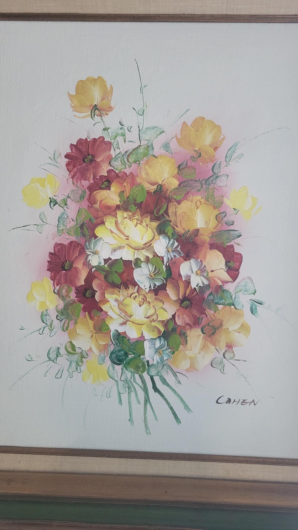 Mid-Century Impersonist Floral Still Life Painting
