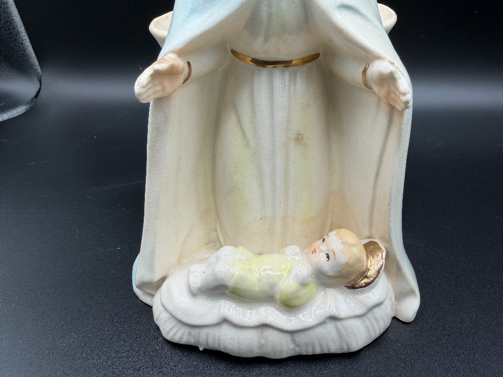 Mother Mary Baby Jesus Vintage Planter