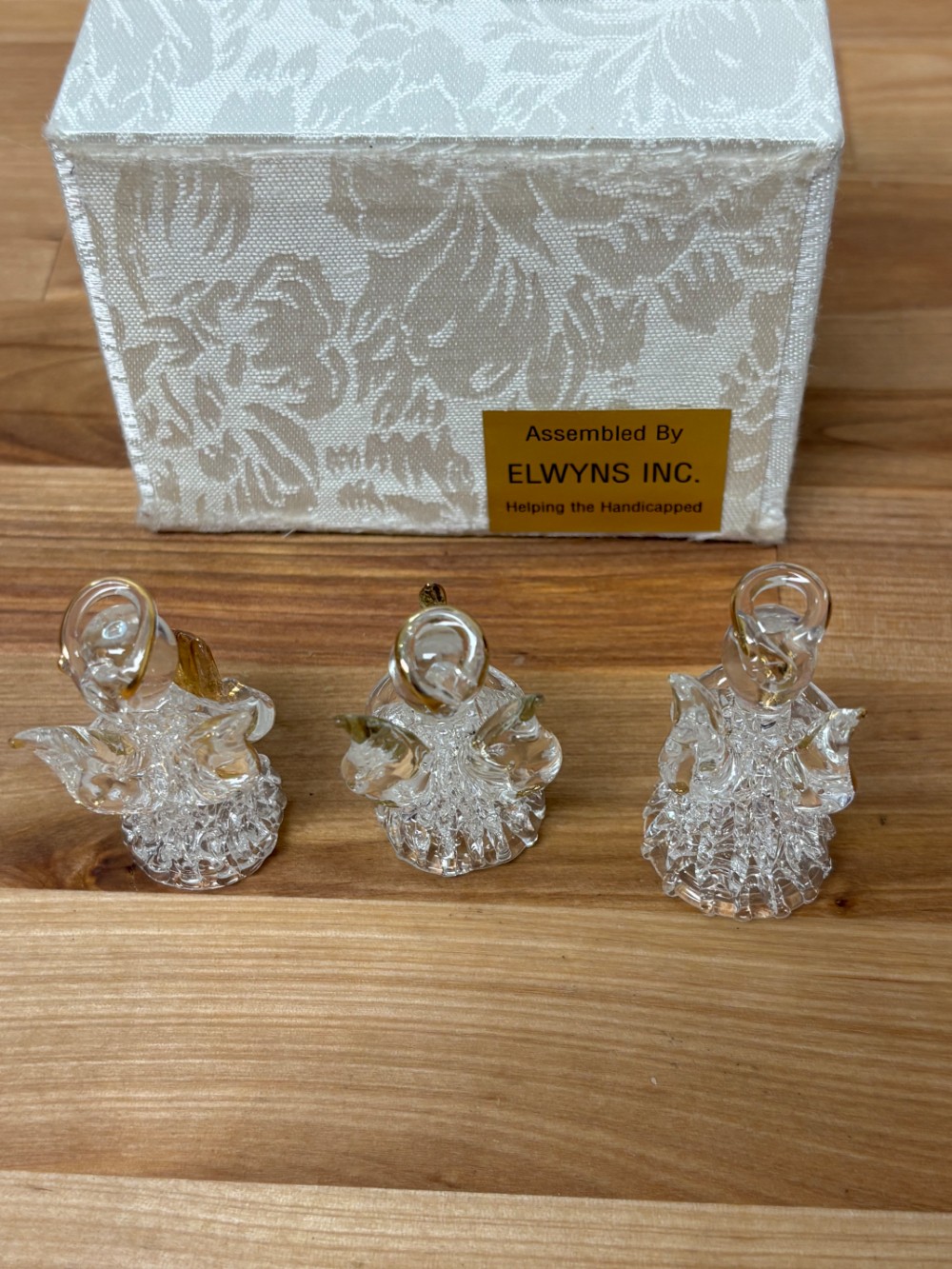 Worry Box Gift Set Vintage Crystal Style Angel Figurines with Poem Gift Box