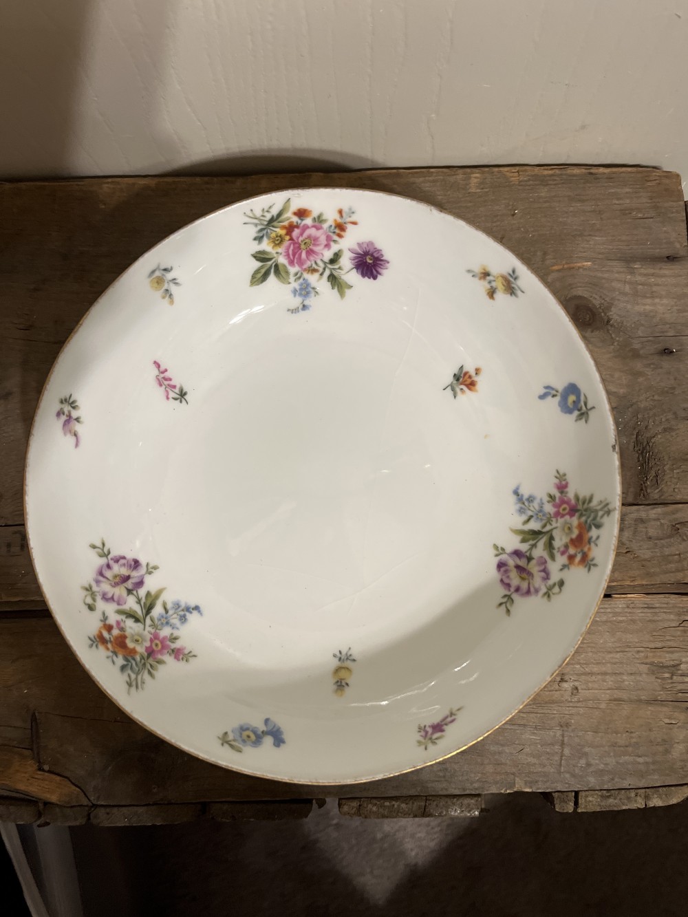 1900s German porcelain footed bowl