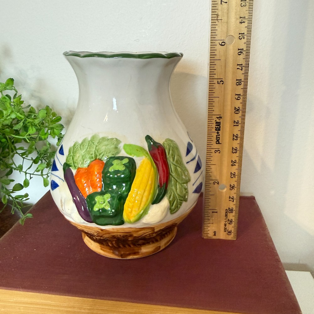 Ceramic Vegetable Motif Pitcher