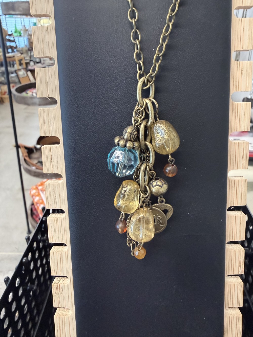 Bronze Jeweled PEndant Necklace