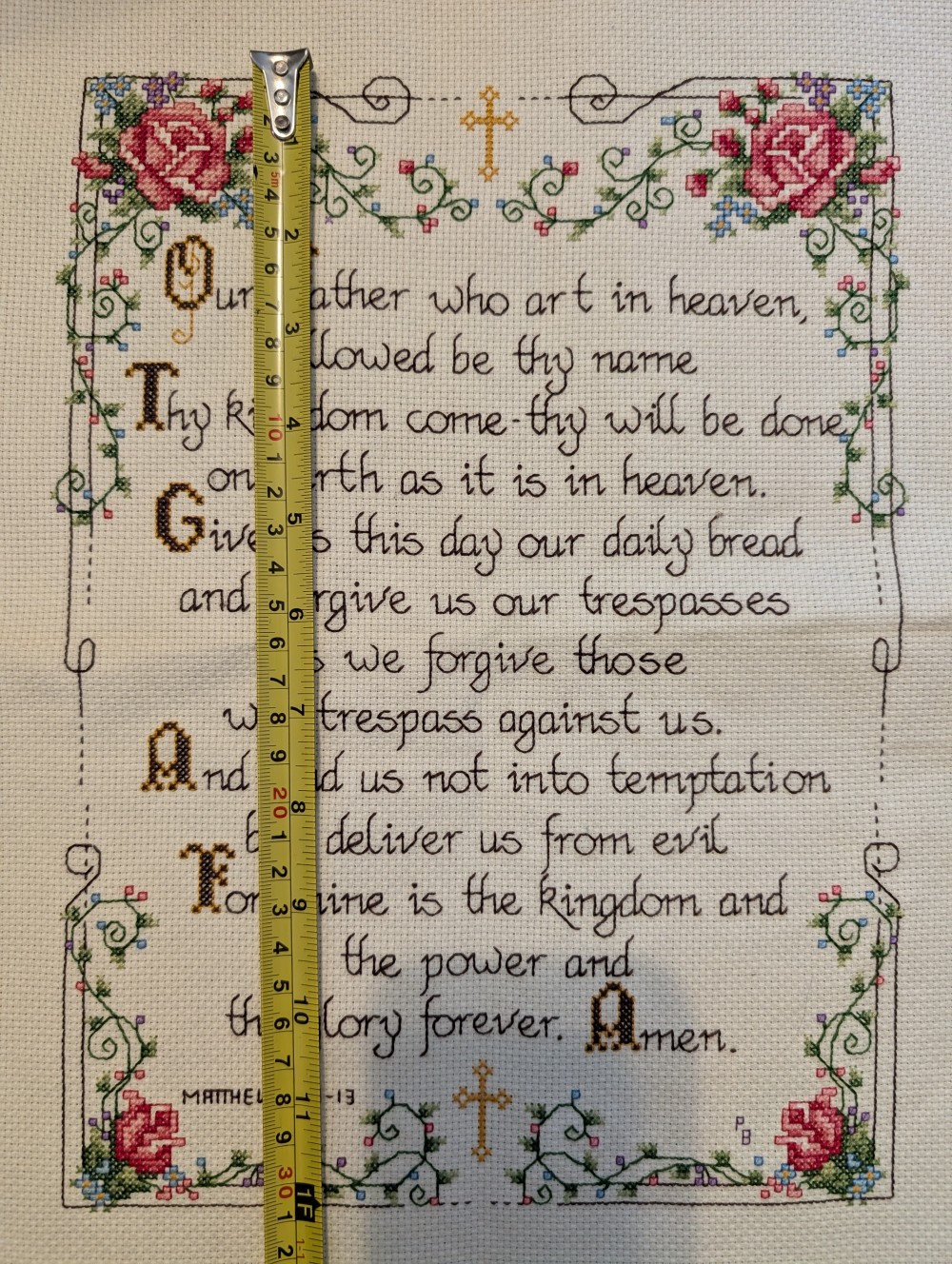 Cross-stitch Lord's Prayer