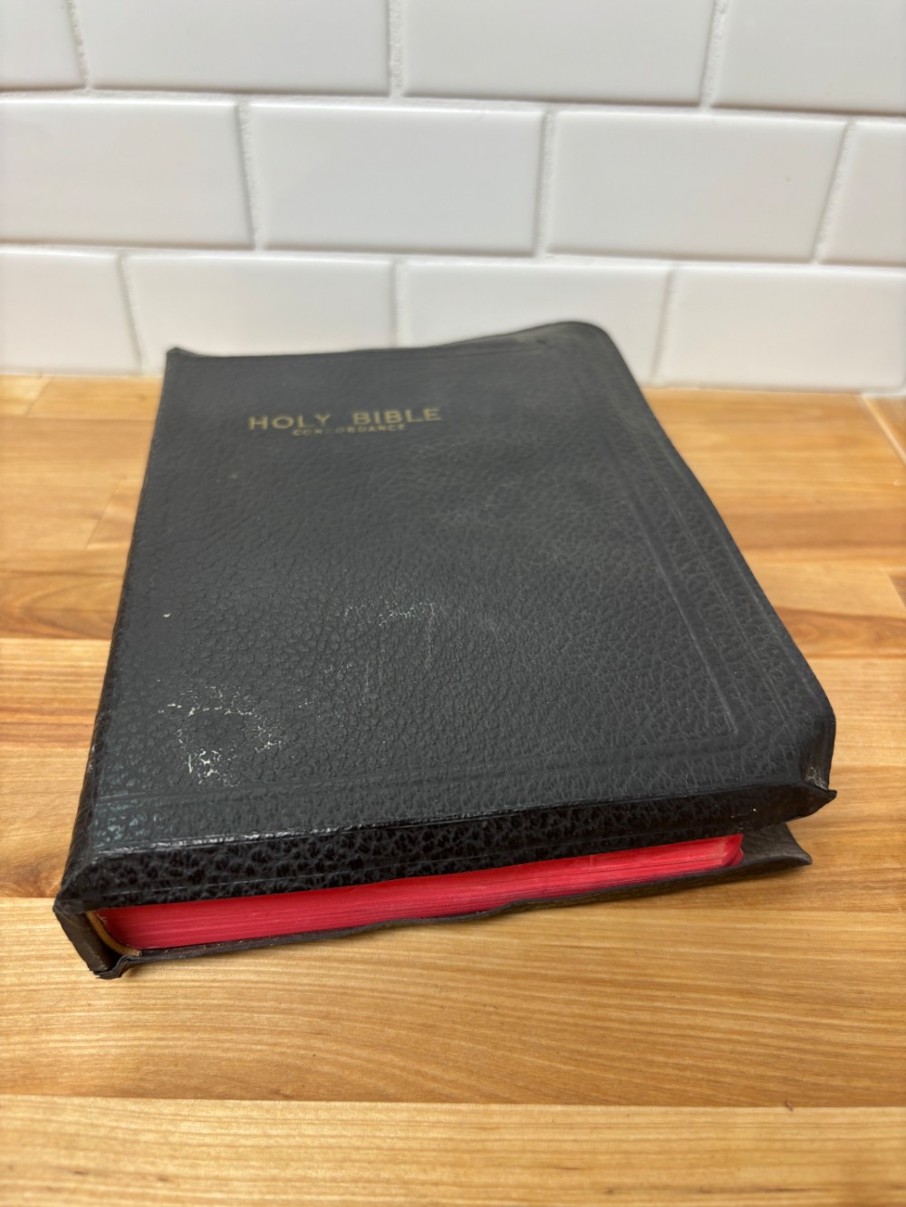 Bible King James Version Holy Bible with Concordance Thumb Indexed Red Edges 1951 Presentation