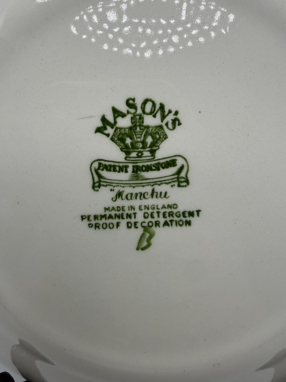 Vintage Mason's Ironstone Salad Plate - Manchu Green Multicolor Chinoiserie