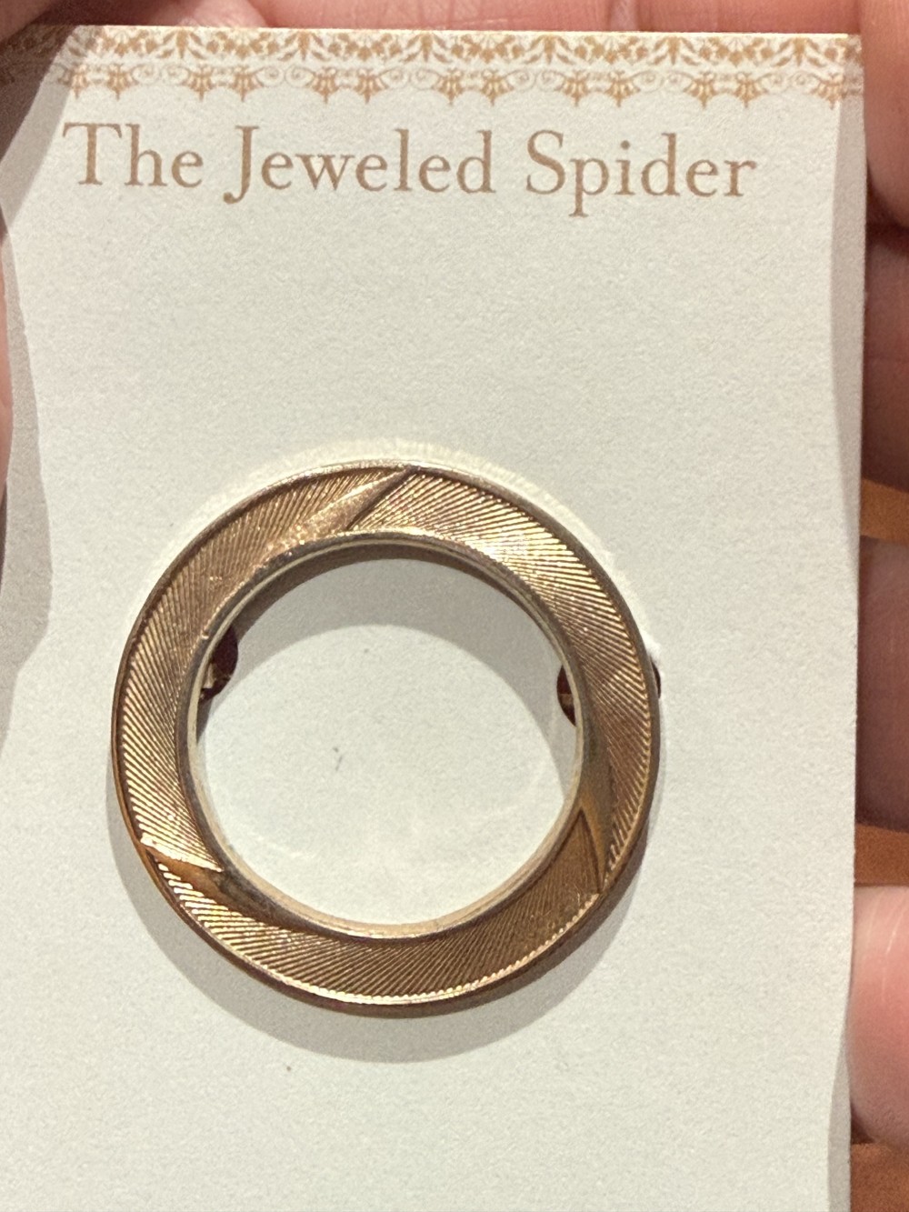 Vintage Gold Patterned Circle Brooch Pin