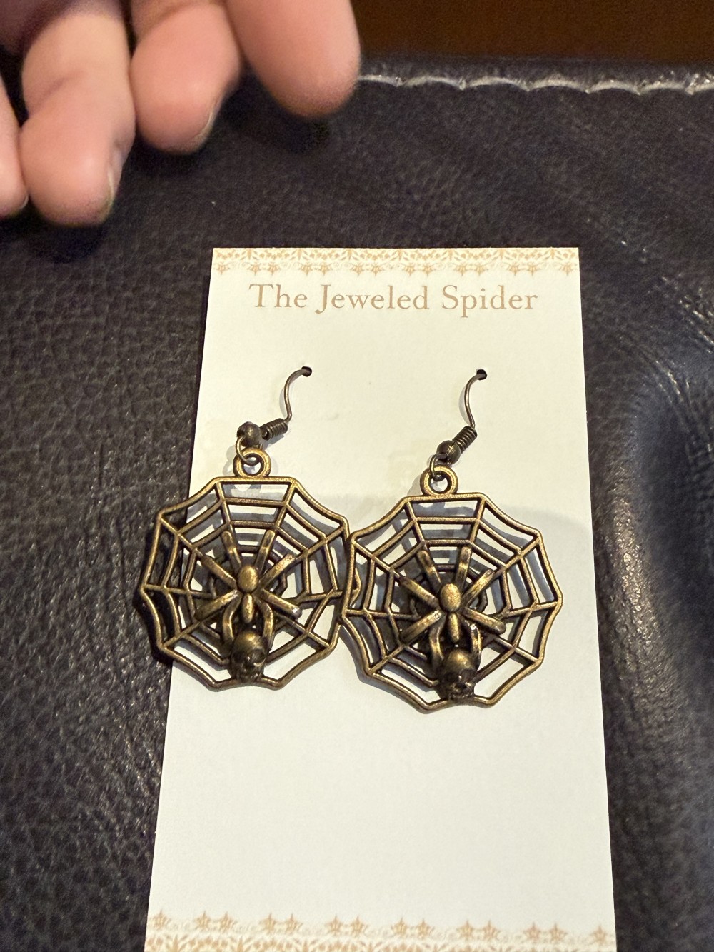 Earrings - Spider on Web