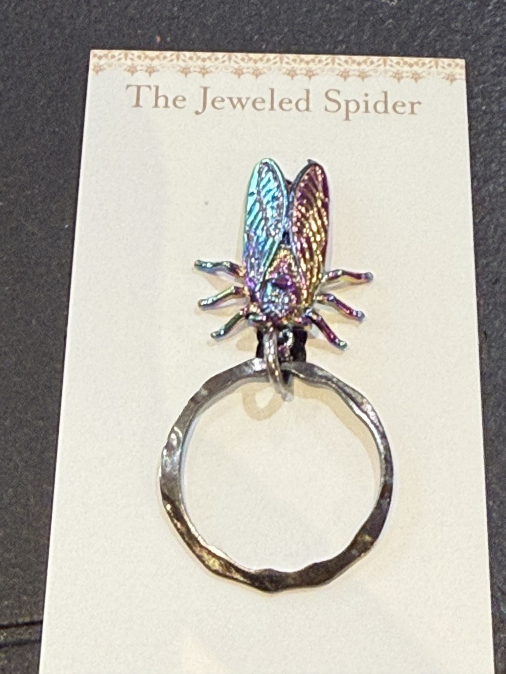Eyeglass or ID Badge Holder Pin - House Fly Iridescent