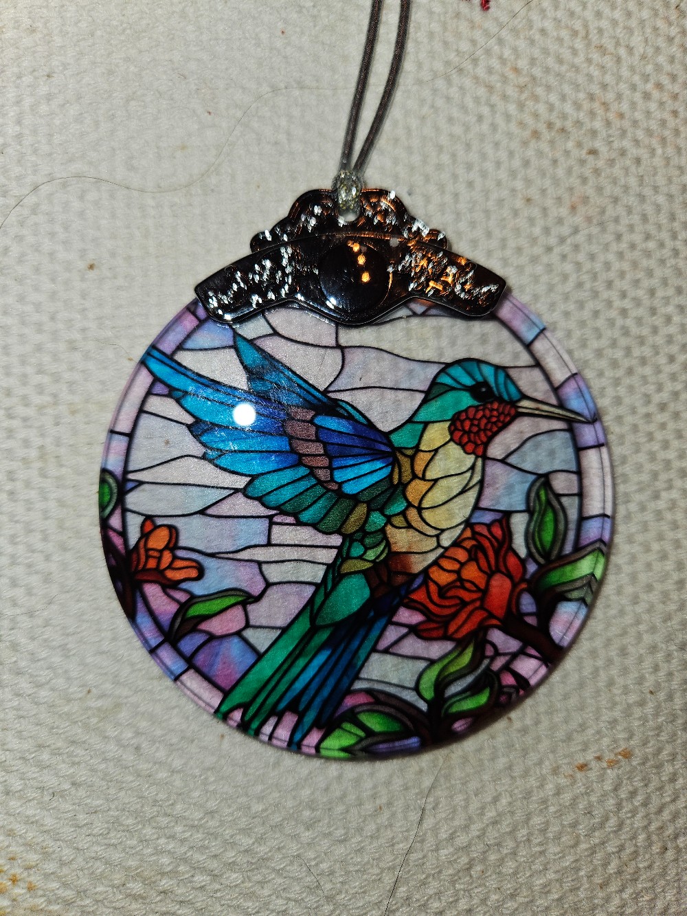 stained glass hummingbird suncatcher