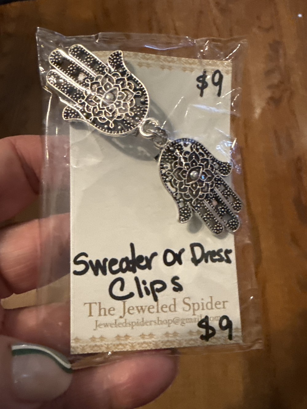 Sweater Clips - Hamsa Hands with Evil Eye in the Palm