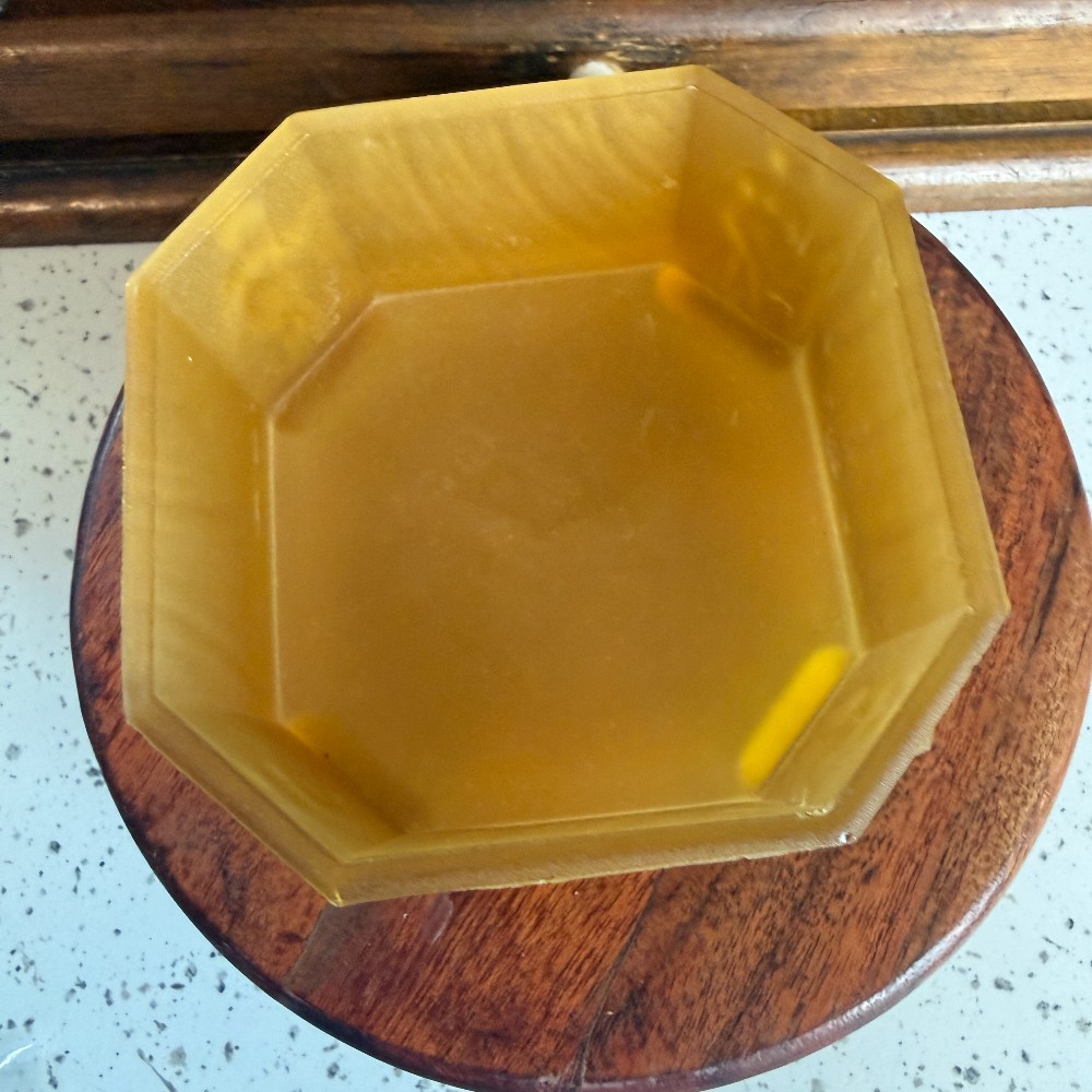 Art Deco Dresser Box Celluloid Lid Amber Satin Glass Base