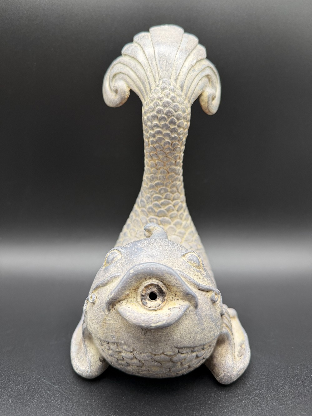 Stone Resin Koi Fish Spitter Pond Fountain Decor Decorative Statue