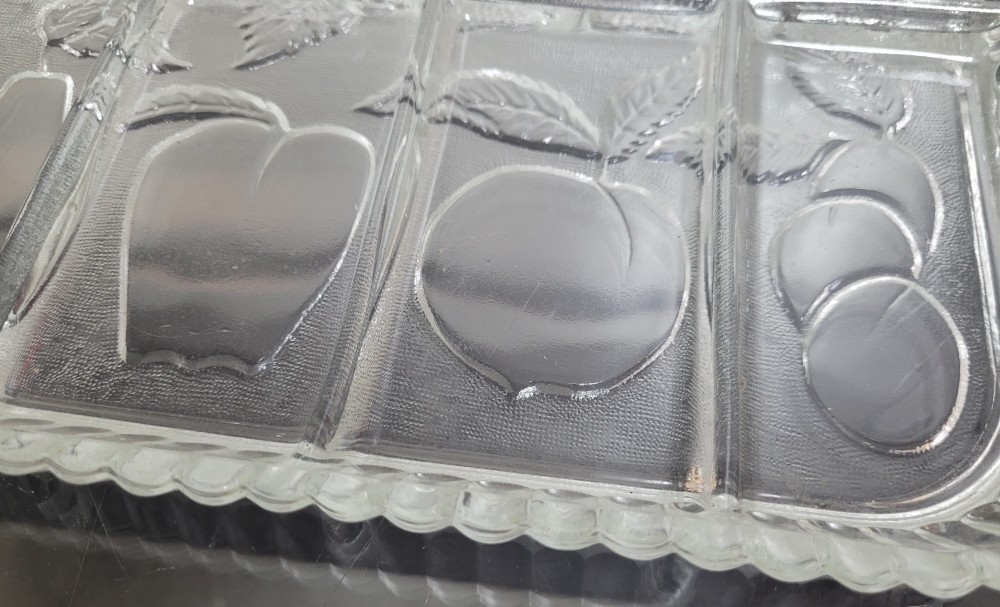 VTG Indiana Glass Crystal Happenings 5 section relish tray