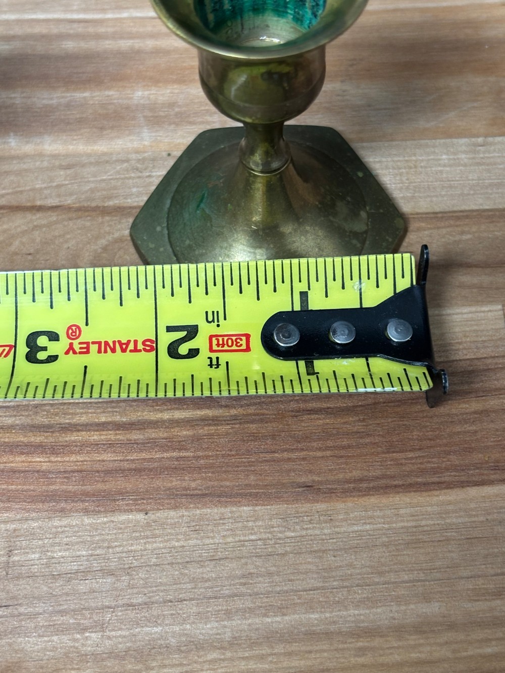 Brass Candlestick Holders Pair Hexagon Base Vintage Taper Candle Holders