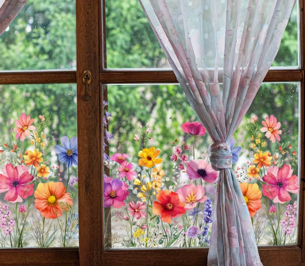 Set of two new static window stickers print visible both sides