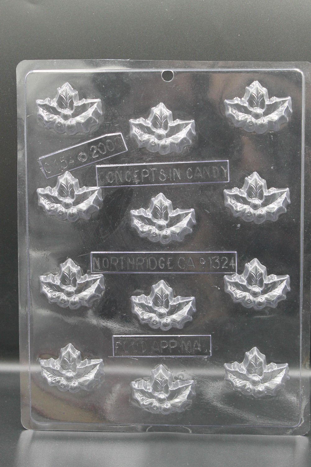 Vtg 2000 holly leaves candy pour mold