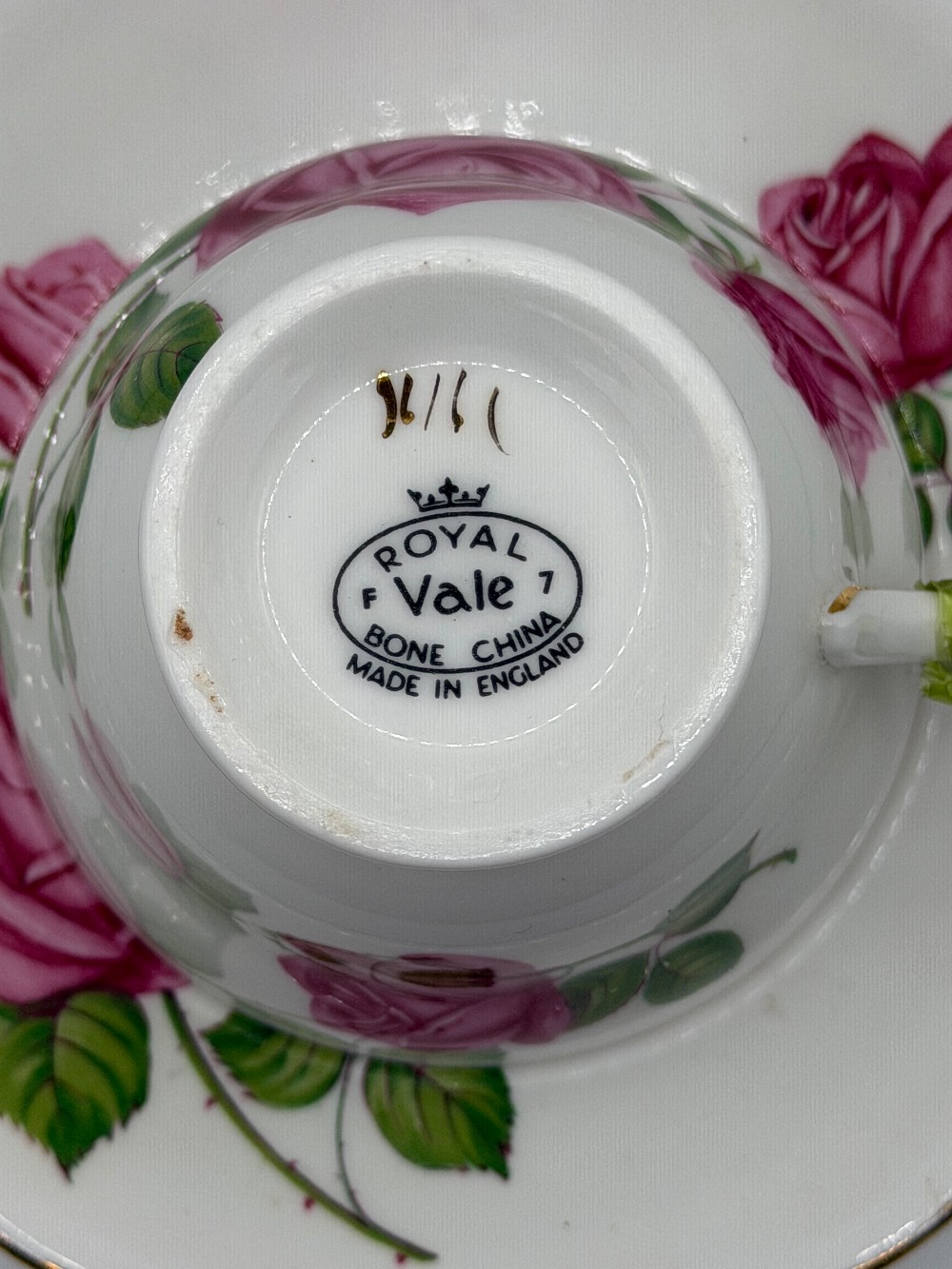 Royal Vale Pink Rose Teacup & Saucer