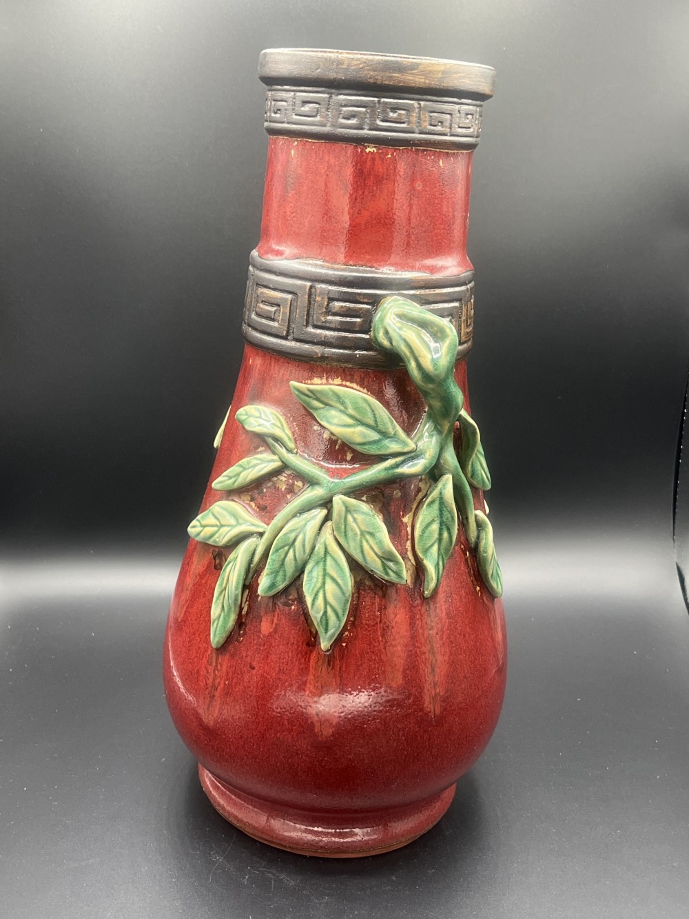 Vtg Red clay pottery vase (Shiwan Pottery)