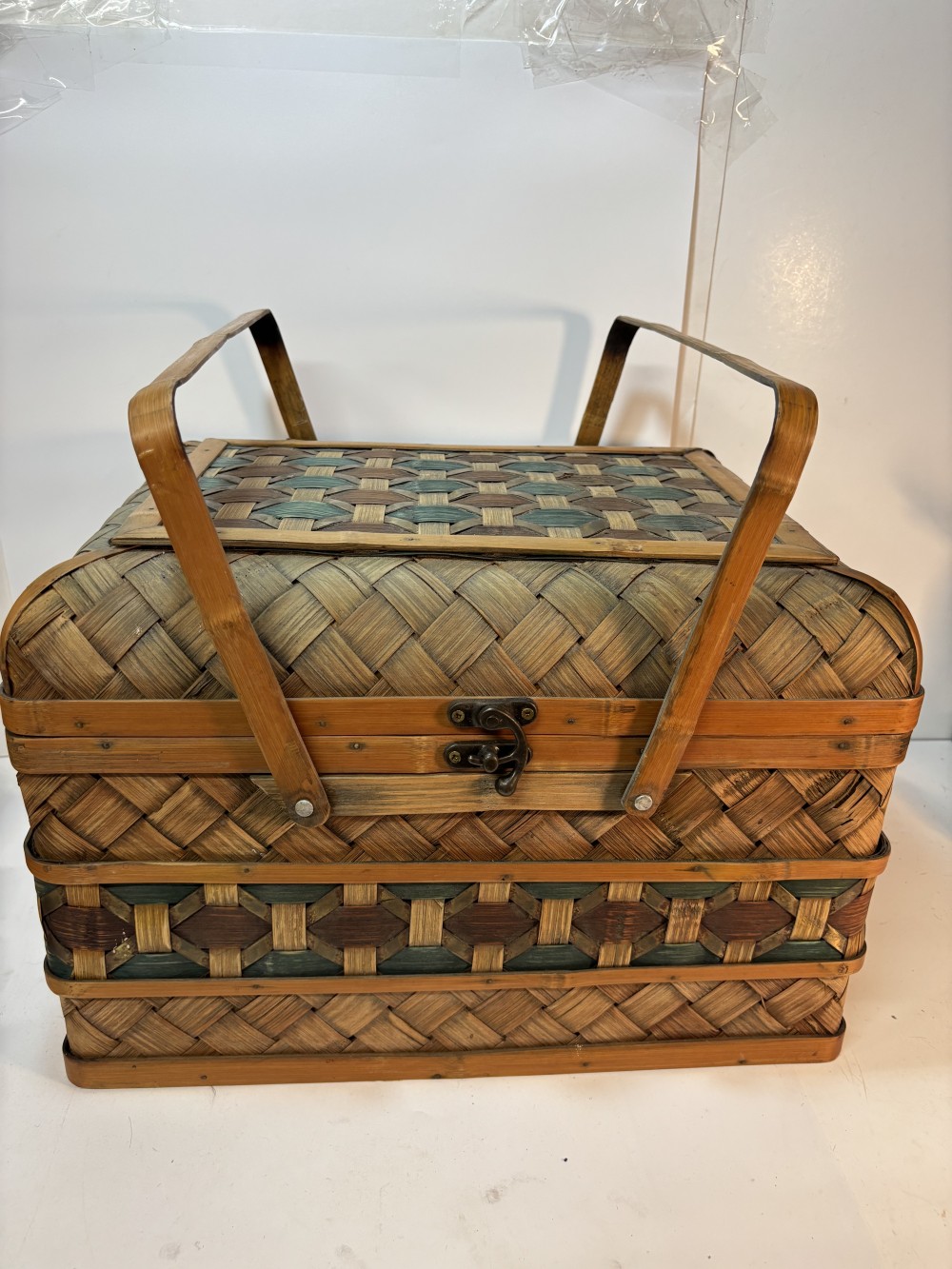 Vintage Woven Picnic Basket Large