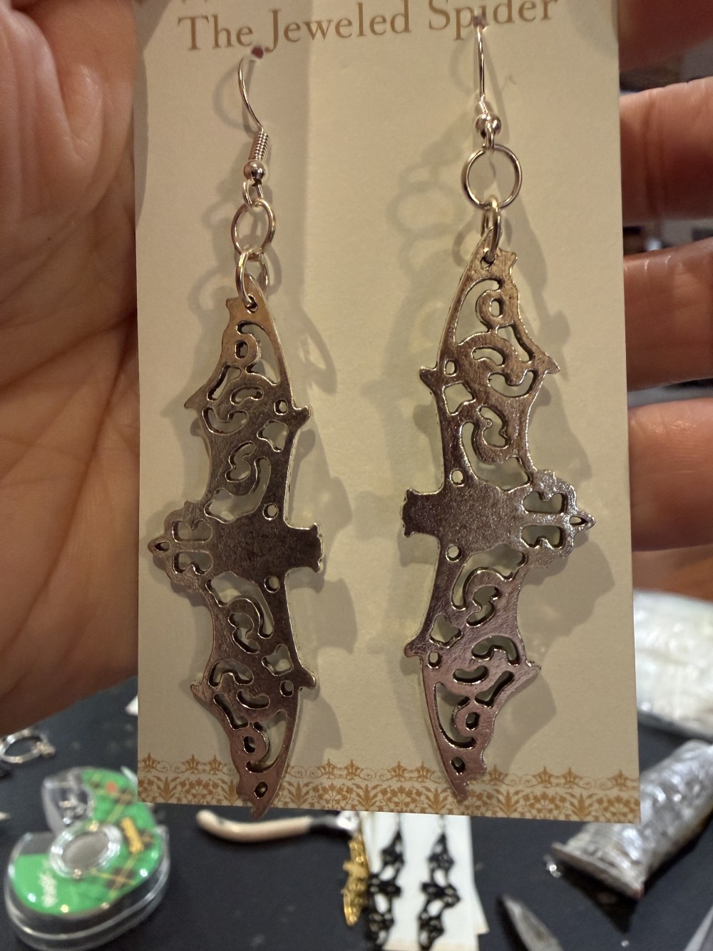 Earrings - Filigree Bats