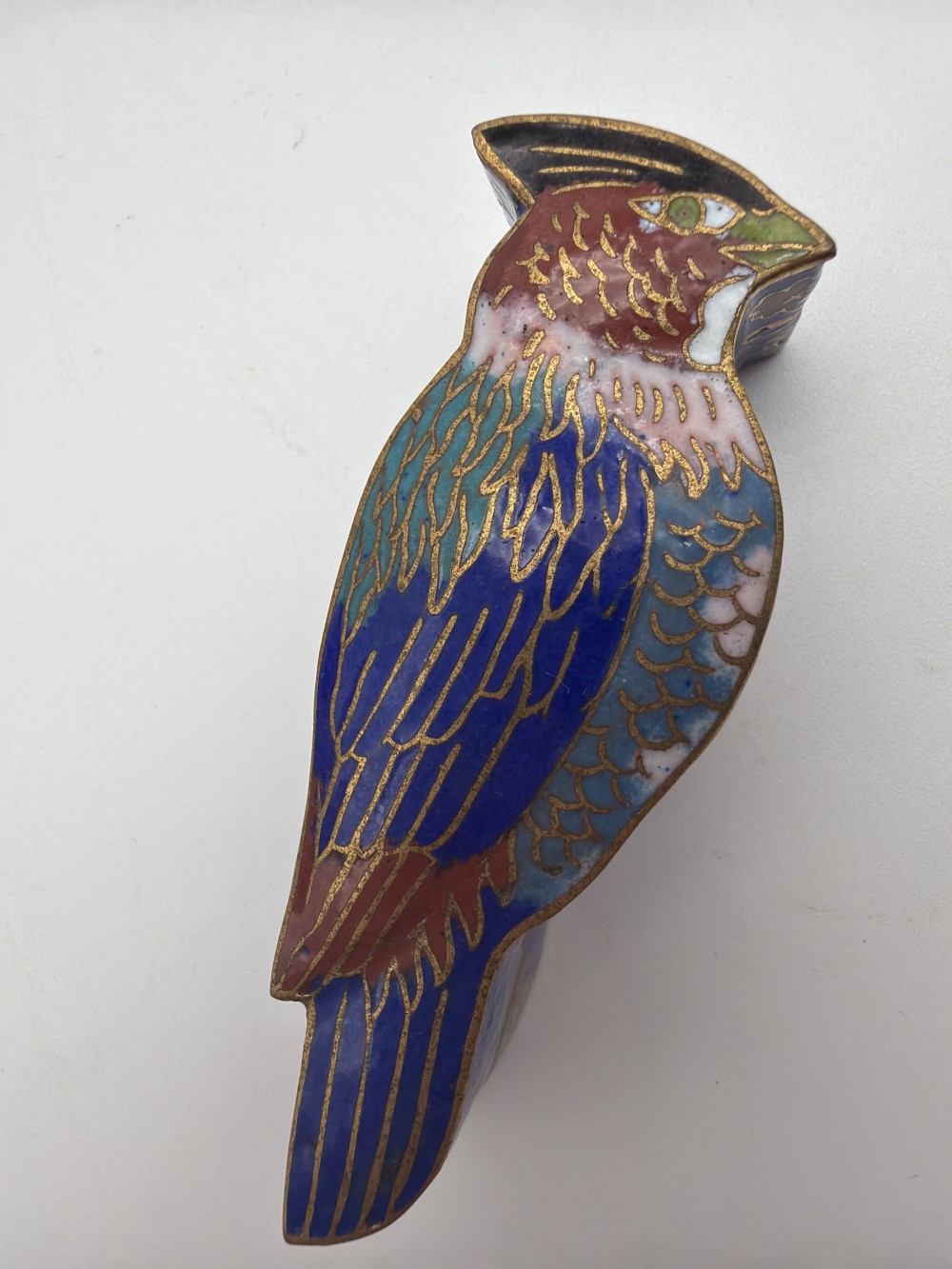 Vintage Chinese Cloisonné Bird Trinket Box