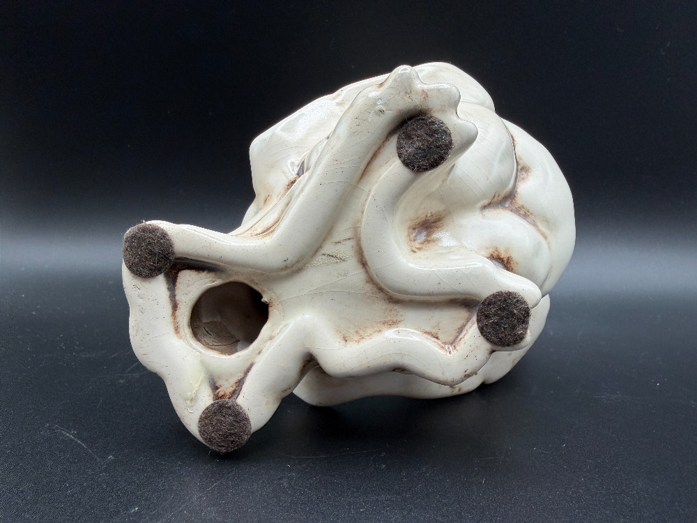 Vintage 1960s Ceramic Big-Eye Owl Figurine As Is