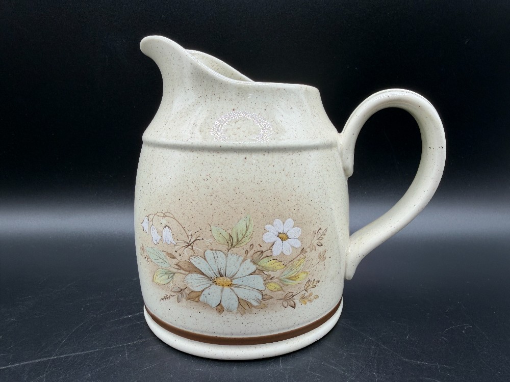 Royal Doulton Lambethware Florinda Creamer and Lidded Sugar Bowl Set - 3 Piece Stoneware LS1042 Made in England Vintage