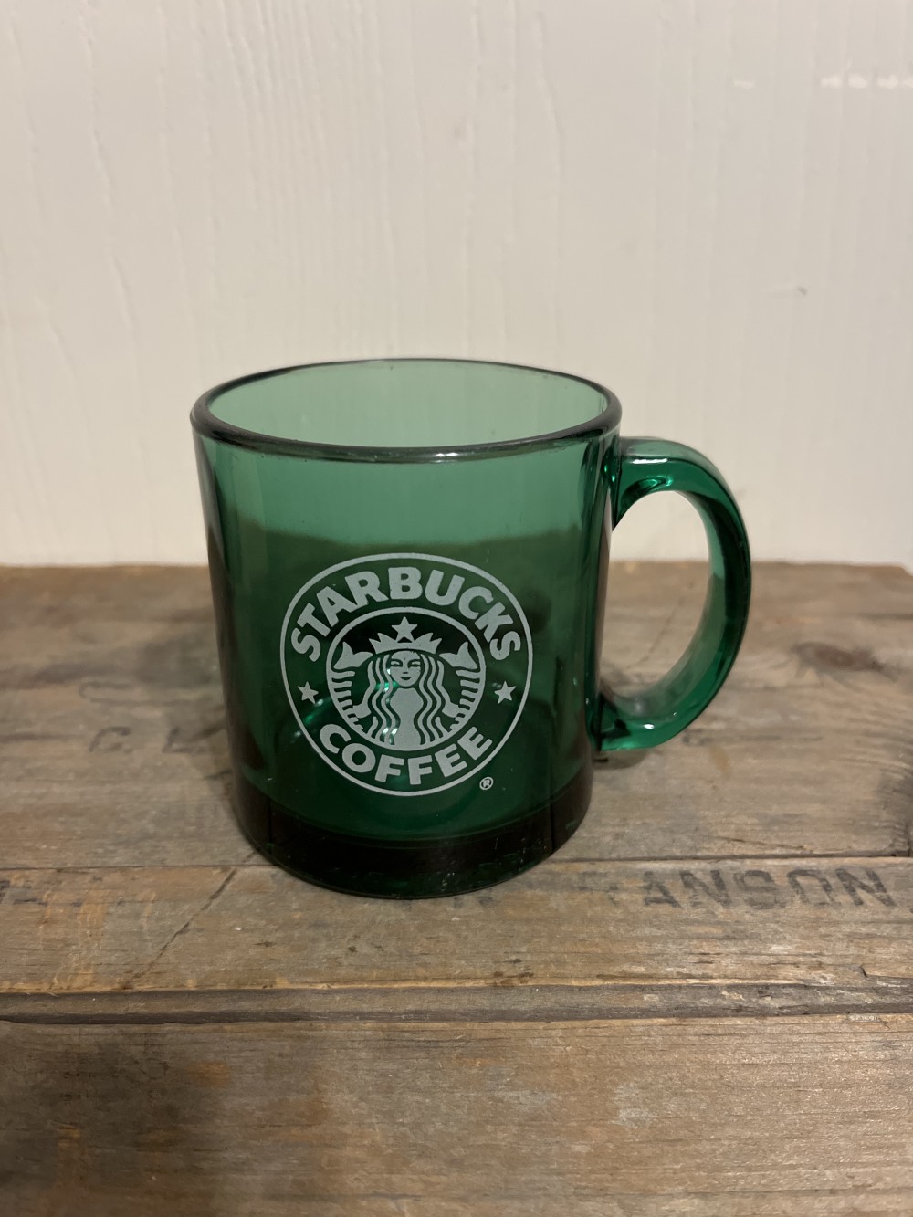 Starbucks green glass coffee mug