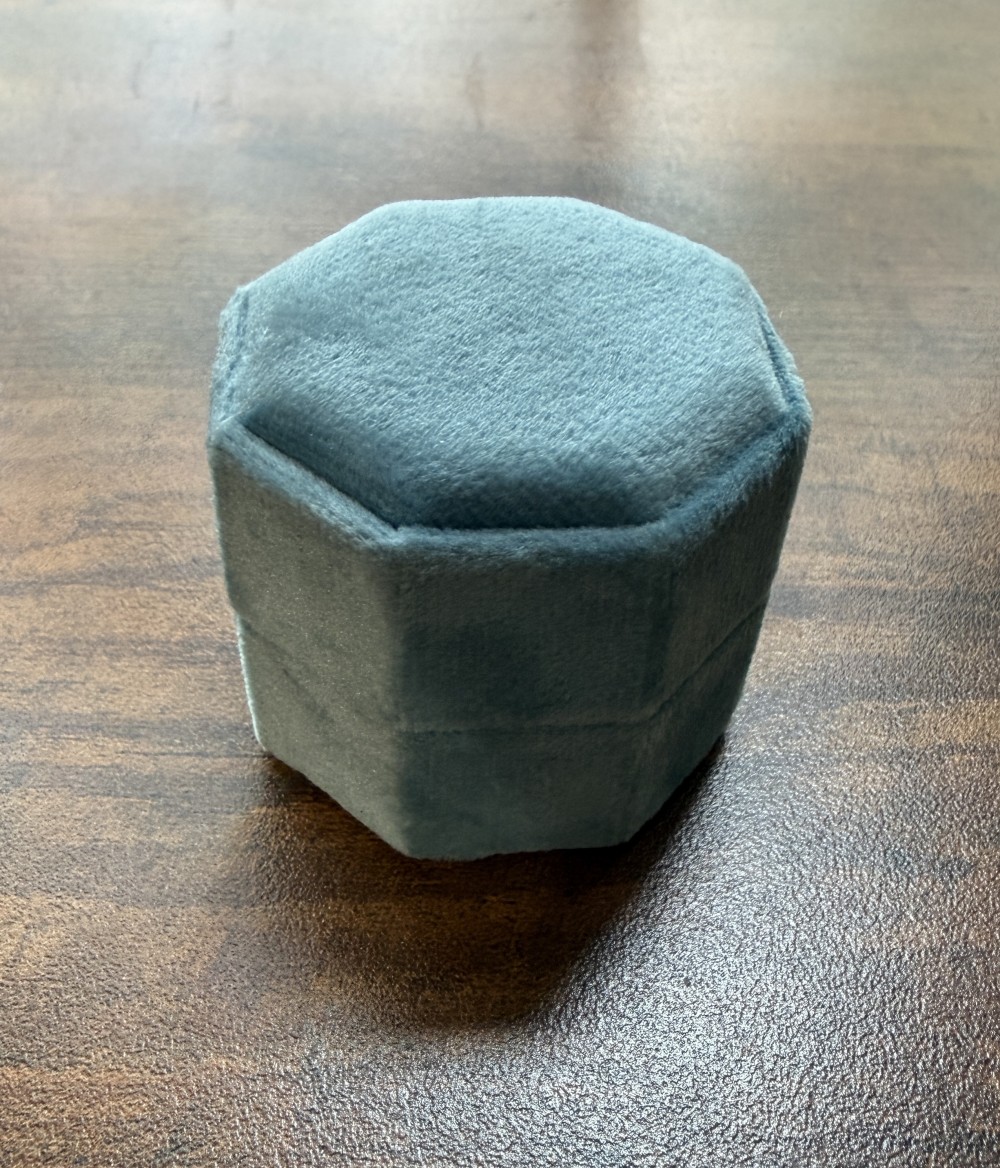 Velvety blue ring box