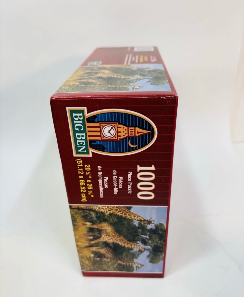 Puzzle Big Ben 1000 Piece Giraffes Safari Wildlife Jigsaw Sealed Milton Bradley