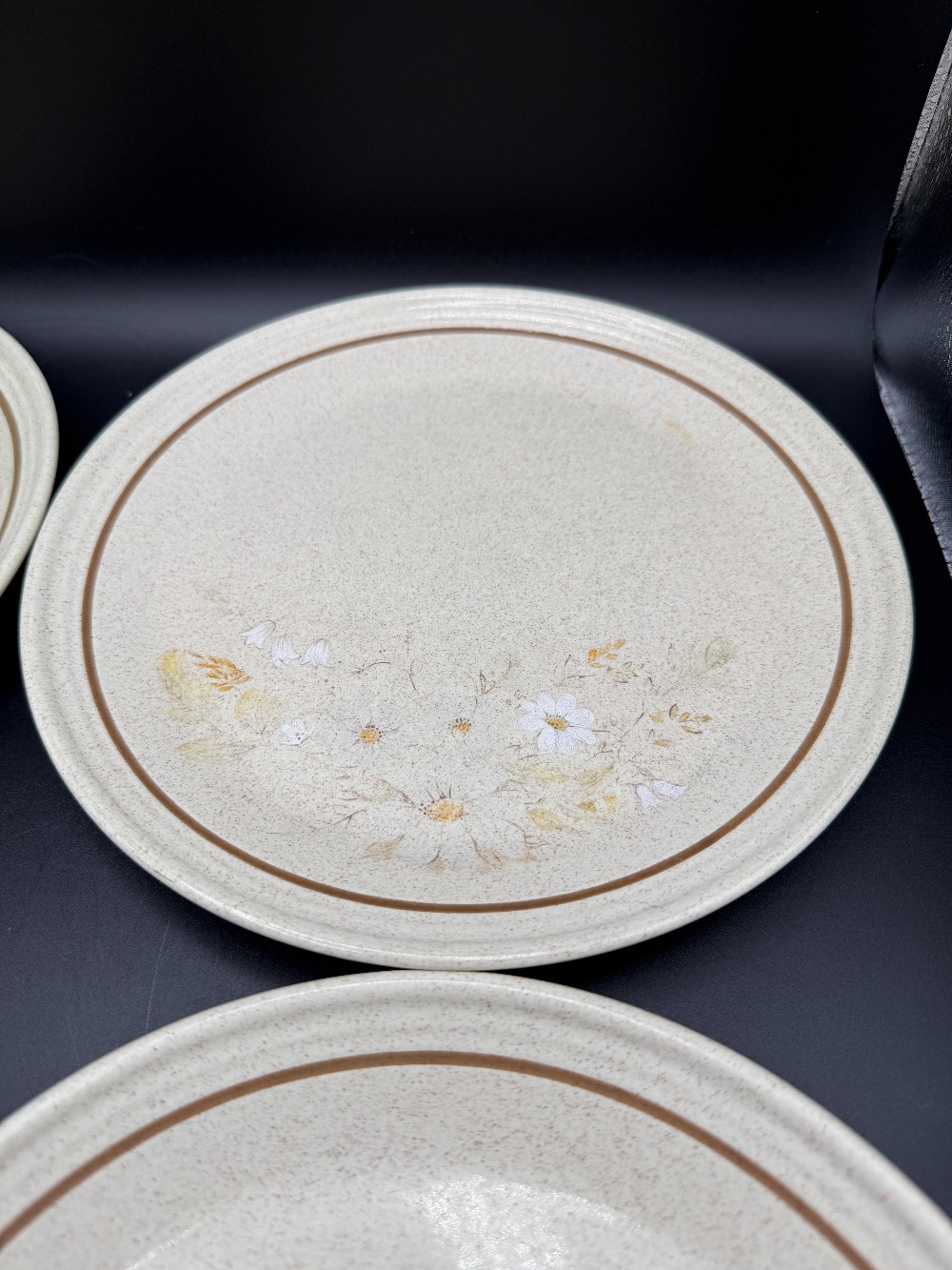 Royal Doulton Lambethware Florinda Plates - Set of 4 Retro Stoneware LS1042 Made in England Vintage