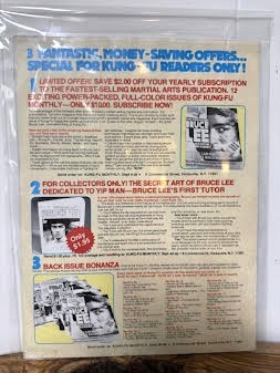 Kung Fu Monthly #20 Martial Arts Magazine with Bruce Lee Poster Inside