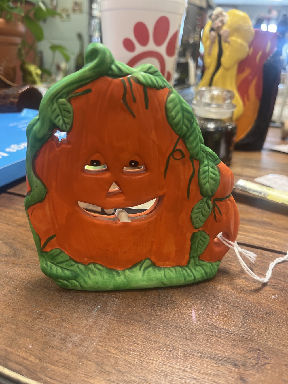 Ceramic Jack-o-lantern tea light