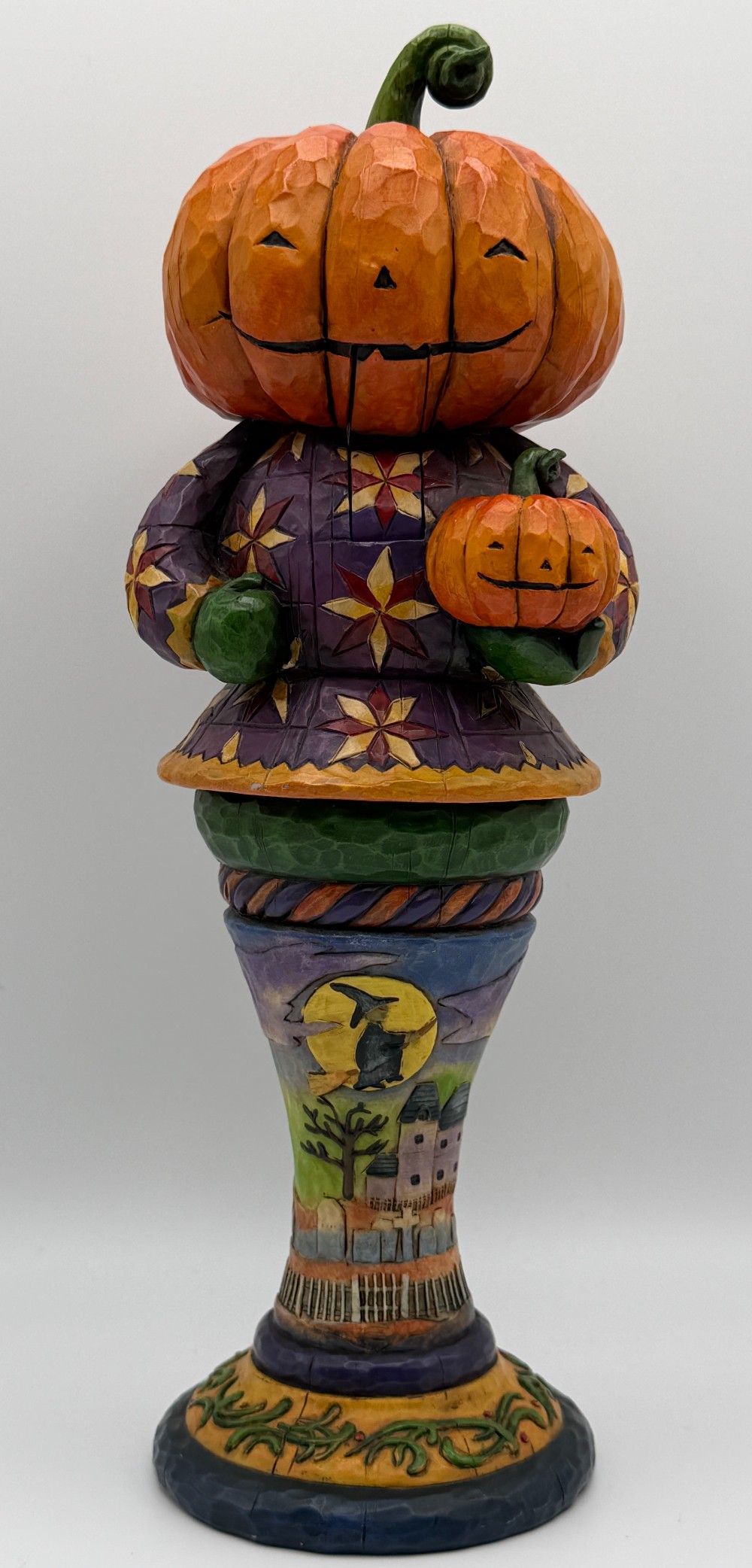 Vintage 2005 Jim Shore Heartwood Creek Frightfully Delightful Pumpkin Halloween Nutcracker